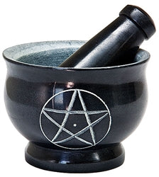 Black Pentacle Mortar & Pestle