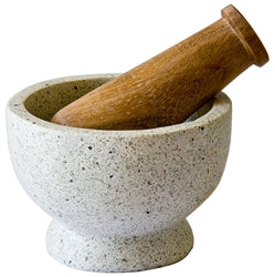 Terrazzo Mortar & Wood Pestle