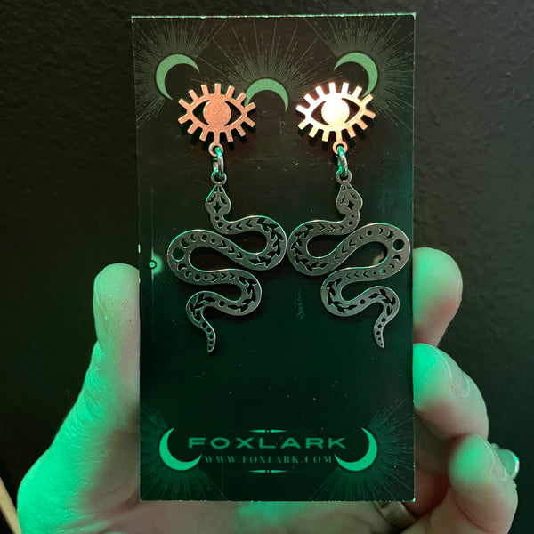 Eye and Snake Earrings Stainless Steel Earrings