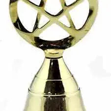 Pentacle Brass Altar Bell - 3.75"H