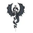 Black Dragon with Sword Wall Plaque